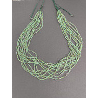 NASZYJNIK KRÓTKI TRAWERTYN ZIELONE TOHO KRYSZTAŁKI