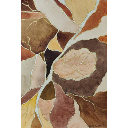 Beata Rudecka - obrazy akwarela - Akwarela Akwarelka Obraz pt: Ostatni Taniec Liści foto #3