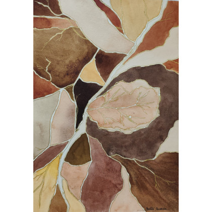 Beata Rudecka - obrazy akwarela - Akwarela Akwarelka Obraz pt: Ostatni Taniec Liści foto #4