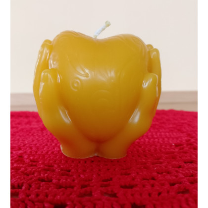 Serce, świeca z wosku pszczelego, Danuta Zgoł, lampy, świeczniki