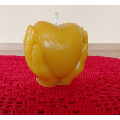 Danuta Zgoł - lampy, świeczniki - Serce, świeca z wosku pszczelego foto #1
