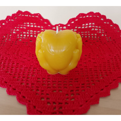 Danuta Zgoł - lampy, świeczniki - Serce, świeca z wosku pszczelego foto #2