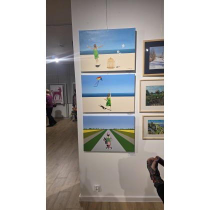 Monika Adamczyk - obrazy akryl - Różowy kask foto #1