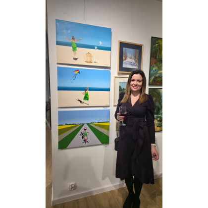 Monika Adamczyk - obrazy akryl - Dziewczynka w sandałach foto #3