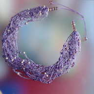 Naszyjnik Fioletowy Z Koralików