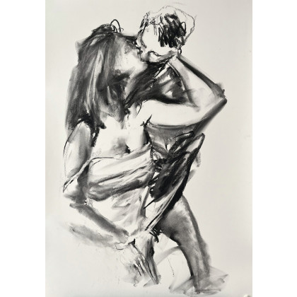 Lovers - 100x70cm, Studio.Sensual, rysunek węglem