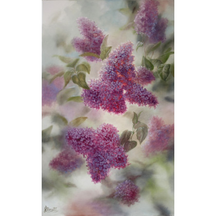 Bzy, ręcznie malowany olejny, Lidia Olbrycht, obrazy olejne