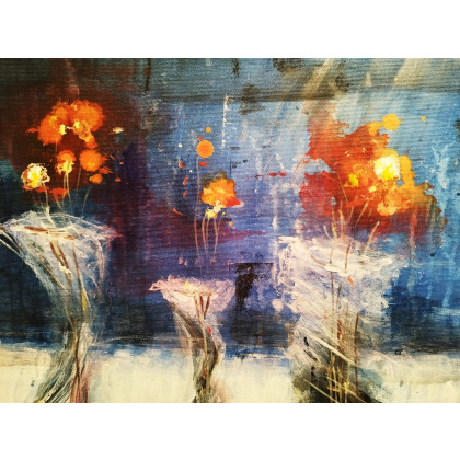 Dariusz Grajek - olej + akryl - Kwiaty w wazonach.... foto #1