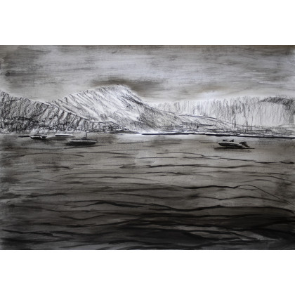 bez tytułu (Pejzaż morski), Bogna Woskowicz, rysunki tech.mieszana