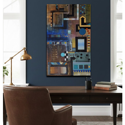 Geometria abstrakcyjna 6, Aleksandra Semeniuk , obrazy tech. mieszana