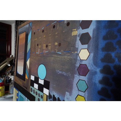 Aleksandra Semeniuk  - obrazy tech. mieszana - Geometria abstrakcyjna 6 foto #4