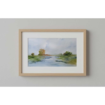 Pejzaż - akwarela formatu 15/25 cm, Paulina Lebida, obrazy akwarela