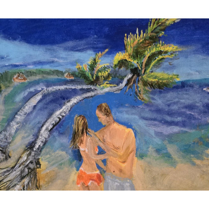 Nasze Randez-Vous, obraz akrylowy na płótnie, 30x40x1cm, Krystyna Mościszko, obrazy akryl