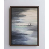 Abstrakcyjny pejzaż z drzewami- obraz akrylowy 100/70 cm