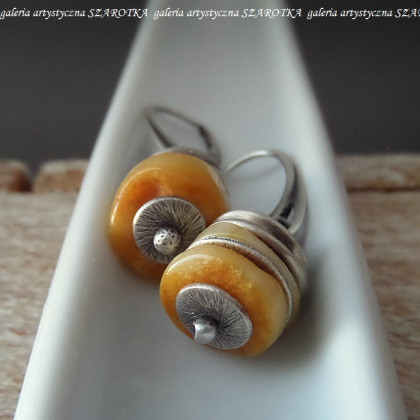 szarotka - kolczyki - MIODOWE kolczyki z bursztynu i srebra foto #3