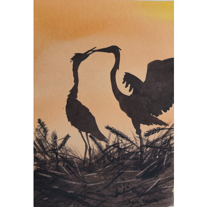 Beata Rudecka - obrazy akwarela - Akwarela Akwarelka Obraz pt: Strażnik Świtu foto #3