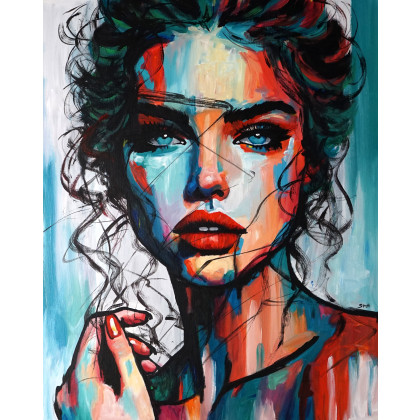 She Looks to Me 80x100, Rafal Stach, obrazy akryl