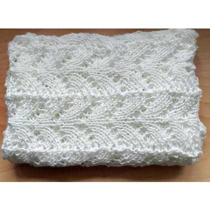Danuta Zgoł - chusty,apaszki - Biały szal z kaszmirem, na drutach foto #2