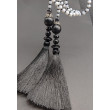 Naszyjnik Długi Sznur Kryształki Szklane z Chwostami