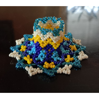 Danuta Zgoł - lampy, świeczniki - Świecznik z koralików TOHO foto #1