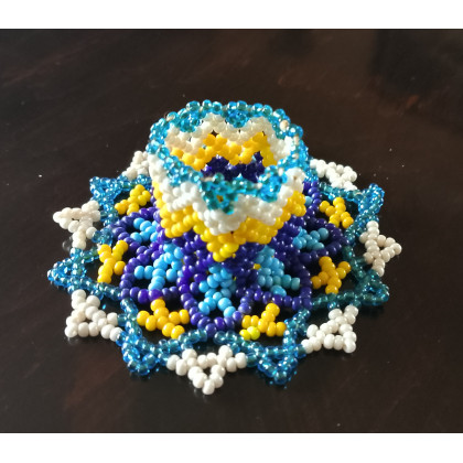 Danuta Zgoł - lampy, świeczniki - Świecznik z koralików TOHO foto #2