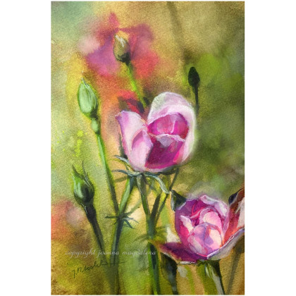 Czułość - akwarela w oprawie, Joanna Magdalena, obrazy akwarela