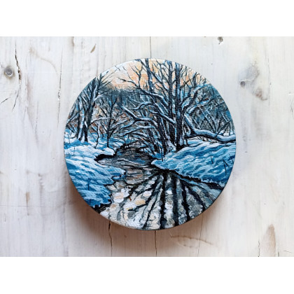 Będkówka zimą, Joanna Podolska, obrazy akryl