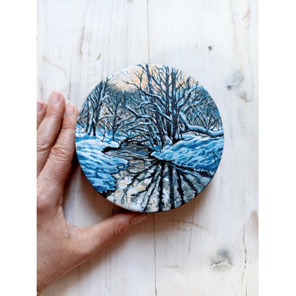 Joanna Podolska - obrazy akryl - Będkówka zimą foto #1