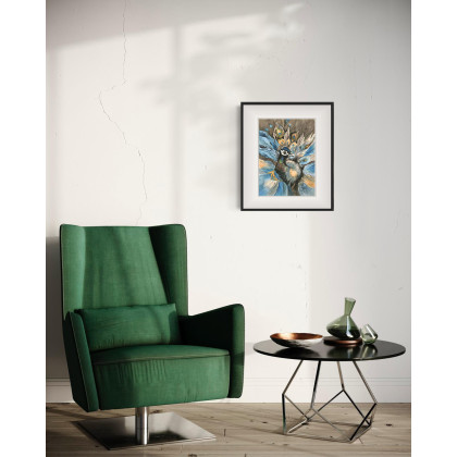 Joanna Tomczyk - obrazy akwarela - Czujność pawia, Akwarela 24 x 32 cm foto #2