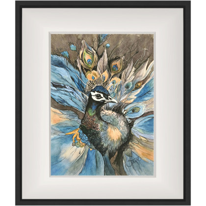 Joanna Tomczyk - obrazy akwarela - Czujność pawia, Akwarela 24 x 32 cm foto #4