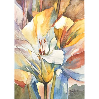 Kolorowy rozkwit, Akwarela A4, Joanna Tomczyk, obrazy akwarela