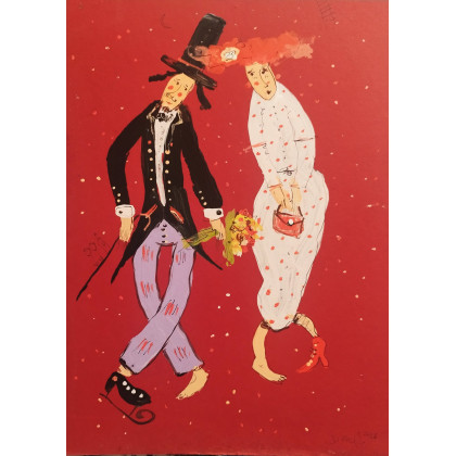 Kwiaty dla zakochanych..., Dariusz Grajek, obrazy tech. mieszana