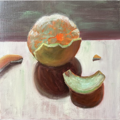 Pomarańcza (39x39 cm), Krystyna Nowak, obrazy olejne