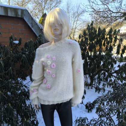 Sweter - Kolorowe Róże, MarMat, swetry