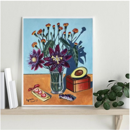 Agnieszka Kumoń - obrazy akryl - Martwa natura z awokado foto #2