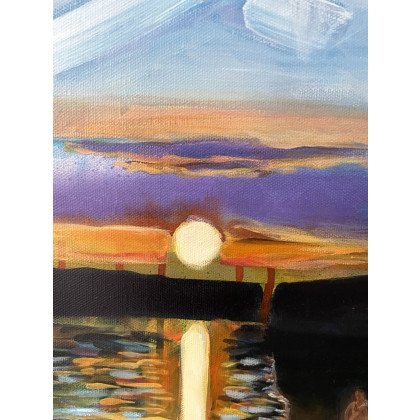 Agnieszka Kumoń - olej + akryl - Zachód słońca nad BerzdorferSee foto #2