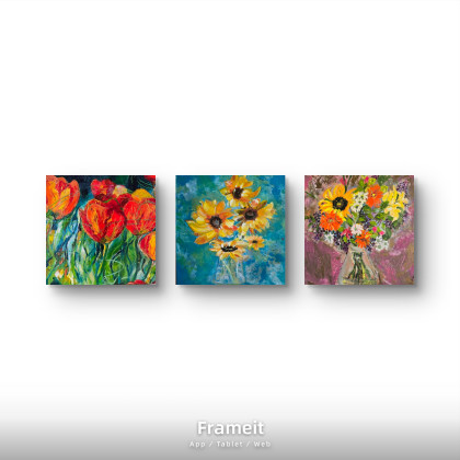 Ewa Mościszko - obrazy akryl - Kompozycja kwiatowa foto #1