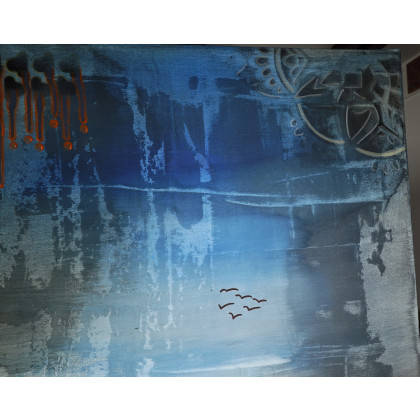 Aleksandra Semeniuk  - obrazy tech. mieszana - Roman już pojechał foto #2