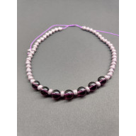 Naszyjnik Fioletowe Szklane Korale