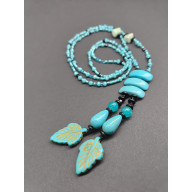 Naszyjnik Turkusowe Liście Howlit Korale