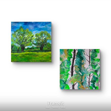 Kompozycja  lesna, Ewa Mościszko, obrazy akryl