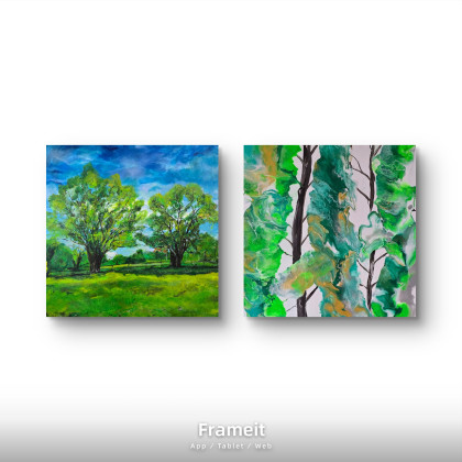 Ewa Mościszko - obrazy akryl - Kompozycja  lesna foto #1