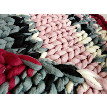 Danuta Zgoł - narzuty, pokrowce - Kolorowy koc narzuta z wełny czesankowej 100% merynos foto #1