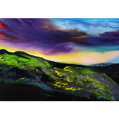 Color storm over the landscape, Felix Guenther, obrazy akryl