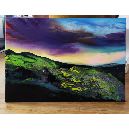 Felix Guenther - obrazy akryl - Color storm over the landscape foto #1