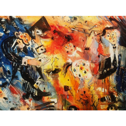 Woltyżerka, iluzjonista i centaur..., Dariusz Grajek, olej + akryl