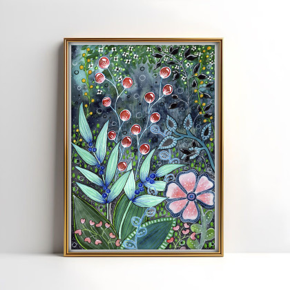 Akwarela A4.  Łąka, Małgorzata Domańska ART, obrazy akwarela