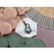 Miedziany wisiorek wire wrapping z turkusem #536