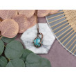 Miedziany wisiorek wire wrapping z turkusem #536