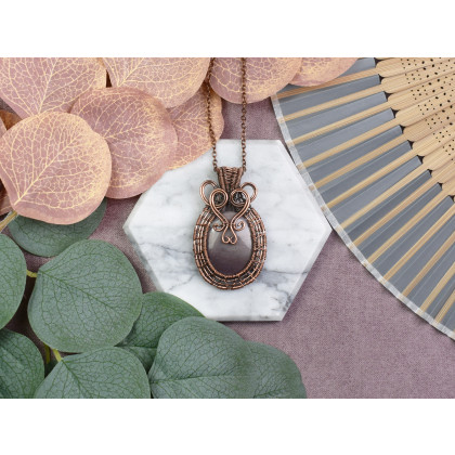 Witchcraft Apparel - wisiory - Miedziany wisiorek wire wrapping z mookaitem #540 foto #3